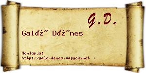 Galó Dénes névjegykártya